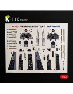 F-106B Delta Dart Type 2 - interior 3D decals for Trumpeter, 1/48 -...