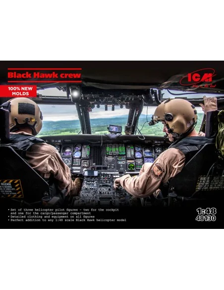 Black Hawk crew (3 figures) (100% new moulds), 1/48 - ICM 48130