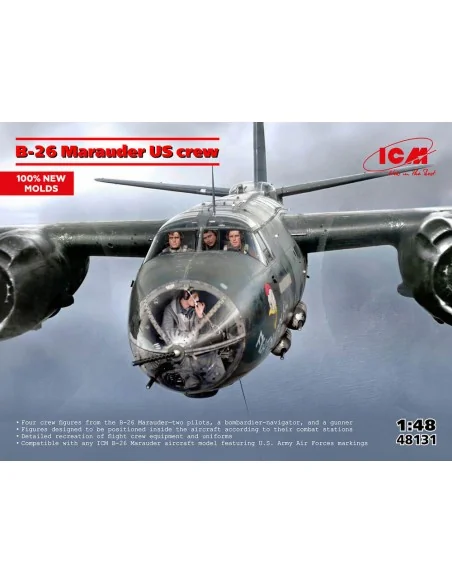 B-26 Marauder US crew (5 figures) (100% new moulds), 1/48 - ICM 48131