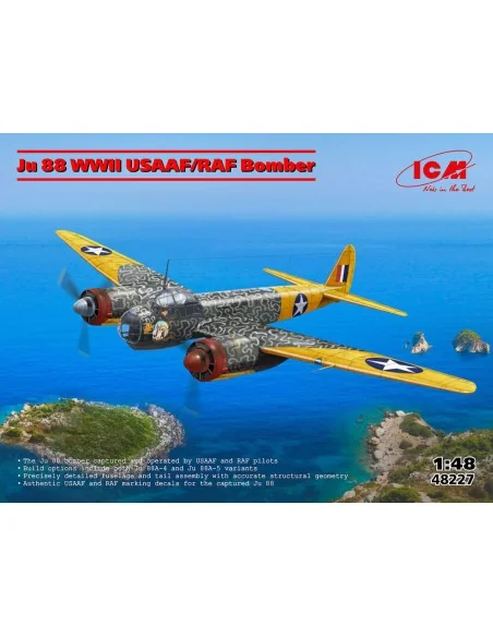 Ju 88 WWII USAAF/RAF Bomber, 1/48 - ICM 48227