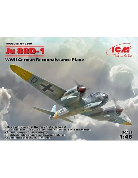 Ju 88D-1, WWII German ReconnaissancePlane, 1/48 - ICM 48240