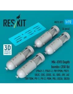 Mk-XVII Depth bombs (350 lb) (4 pcs) (PB4Y-1, PB4Y-2, PBY/PBN, PB2Y...