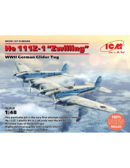 He 111Z-1 Zwilling, WWII German Glider Tug, 1/48 - ICM 48260
