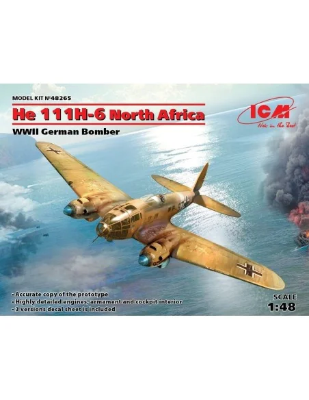 He 111H-6 North Africa, WWII German Bombe Limited, 1/48 - ICM 48265