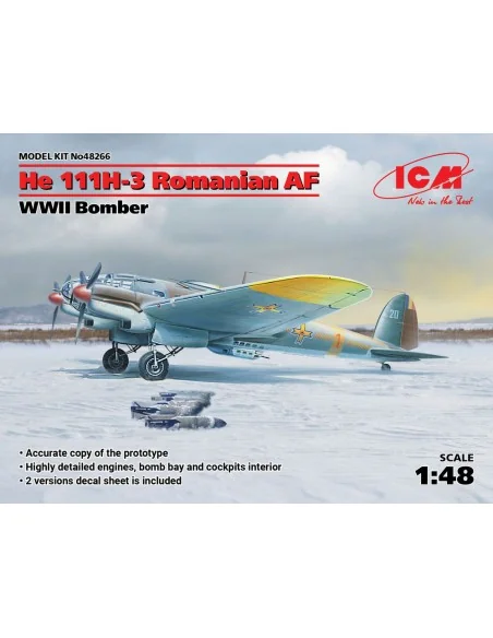 He 111H-3 Romanian AF, WWII Bomber, 1/48 - ICM 48266