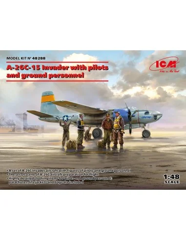A-26C-15 Invader with pilots and ground personnel, 1/48 - ICM 48288