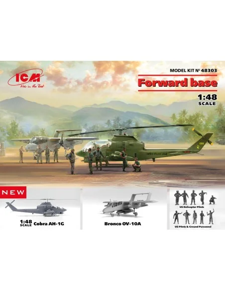 Forward base Cobra AH-1G+Bronco OV-10A w.US Pilots&Ground Person a....