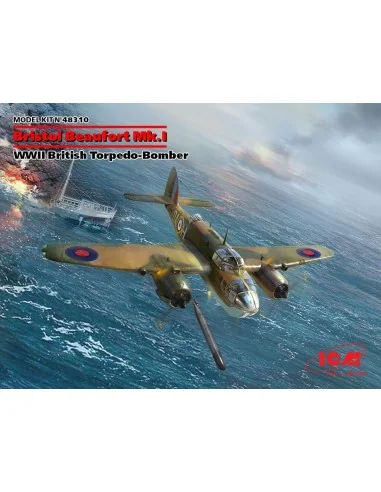 Bristol Beaufort Mk.I, WWII British Torpedo Bomber, 1/48 - ICM 48310