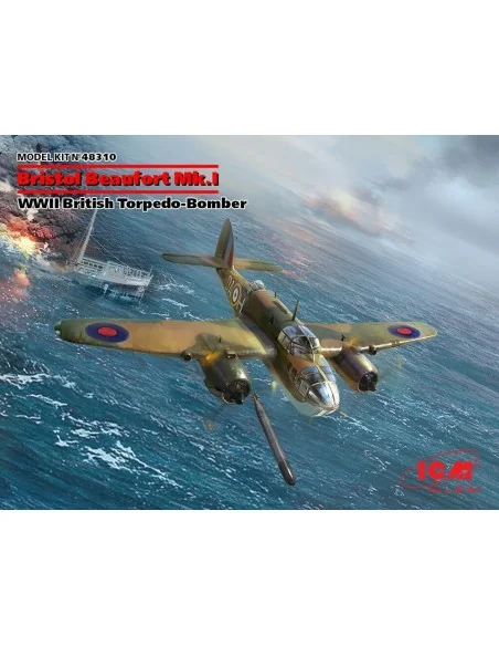 Bristol Beaufort Mk.I, WWII British Torpedo Bomber, 1/48 - ICM 48310