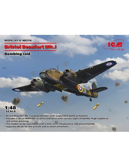 Bristol Beaufort Mk.I. Bombing raid, 1/48 - ICM 48314