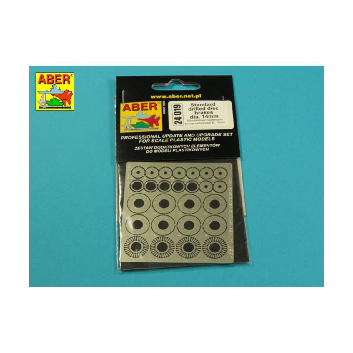 Standard drilled discs brakes dia 14mm, 1/24 - Aber Models 24019 Standard drilled discs brakes dia 14mm, 1/24 - Aber Models 24019