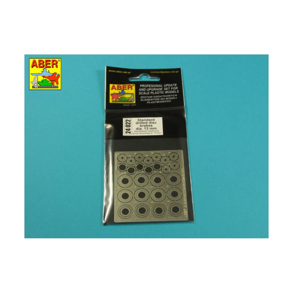 Standard drilled discs 13mm, 1/24 - Aber Models 24022