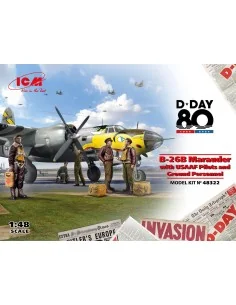 B-26B Marauder with USAAF Pilots and Ground Personnel, 1/48 - ICM 4...