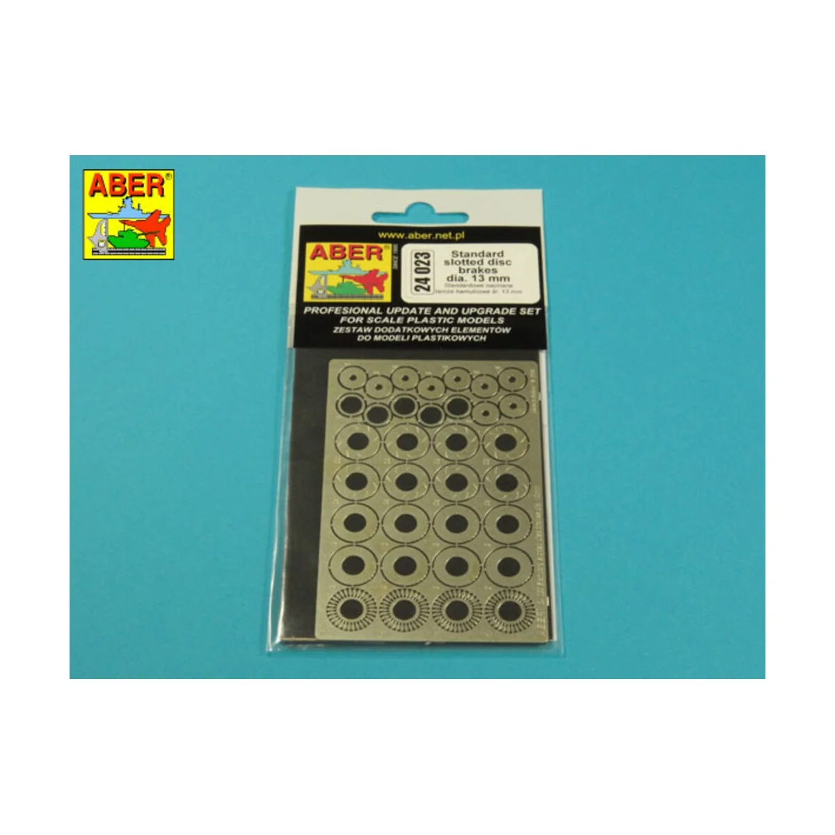 Standard slotted discs 13mm, 1/24 - Aber Models 24023 Standard slotted discs 13mm, 1/24 - Aber Models 24023