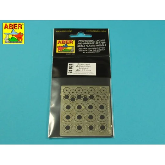 Standard drilled discs 12mm, 1/24 - Aber Models 24024 Standard drilled discs 12mm, 1/24 - Aber Models 24024