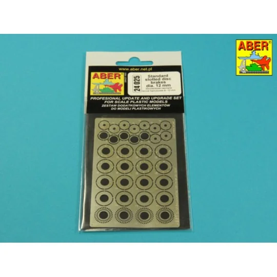 Standard slotted discs 12mm, 1/24 - Aber Models 24025