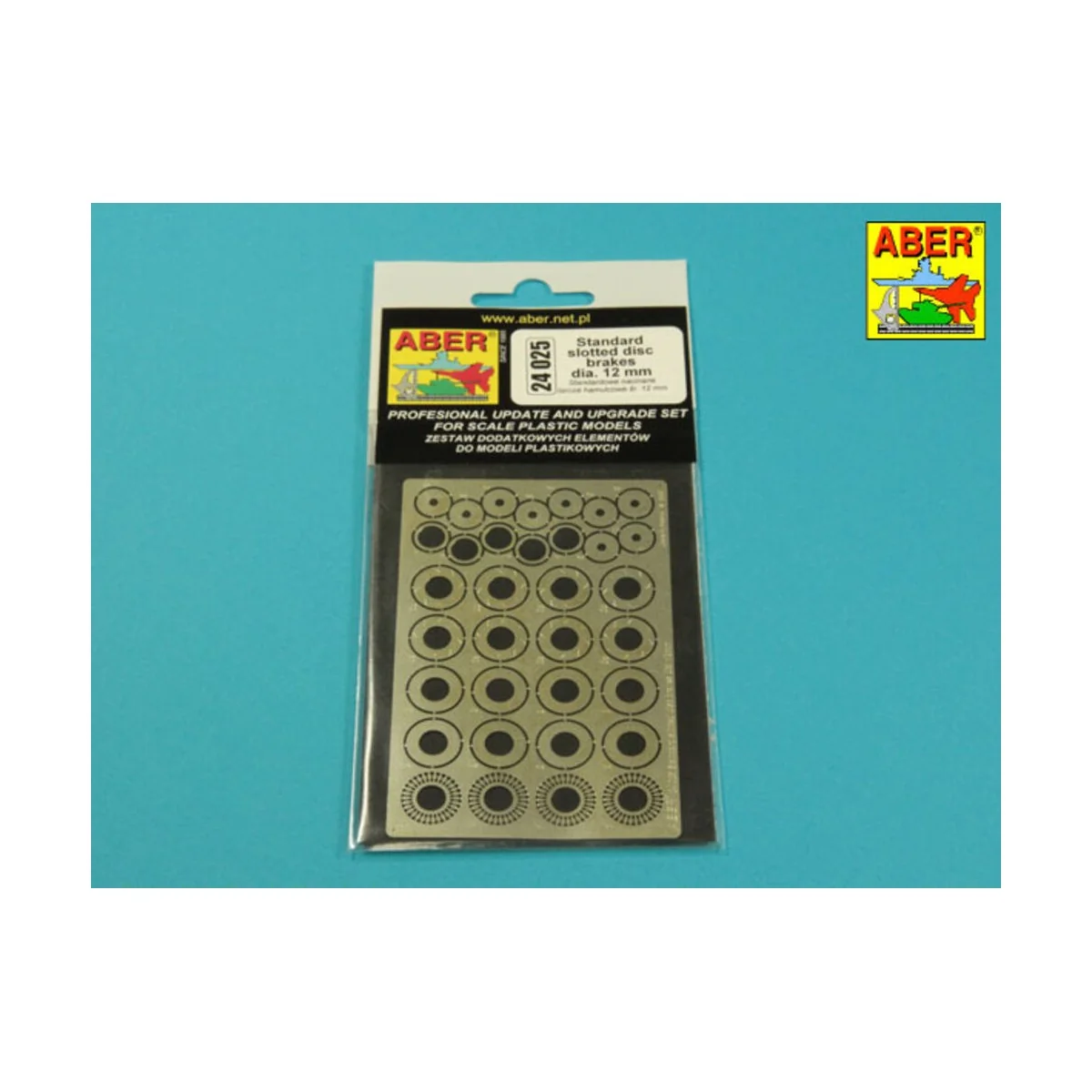 Standard slotted discs 12mm, 1/24 - Aber Models 24025