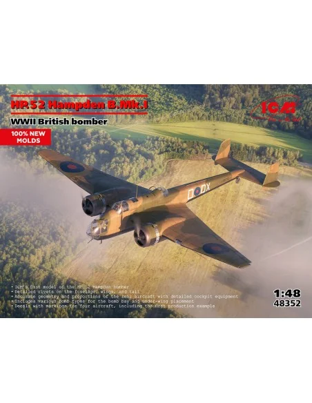 HP.52 Hampden B.Mk.I WWII British bomber (100% new molds), 1/48 - I...