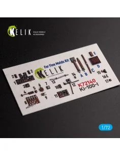 Ki-100-I - interior 3D decals for FineMolds kit, 1/72 - Kelik K72140