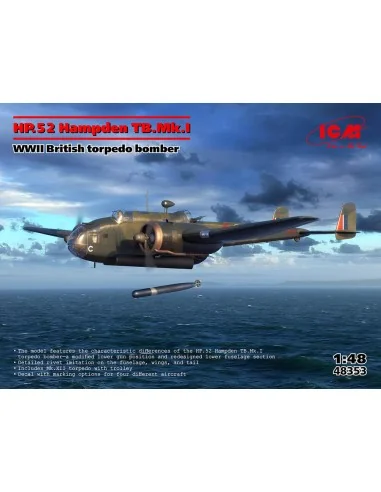 HP.52 Hampden TB.Mk.I WWII British torpedo bomber, 1/48 - ICM 48353