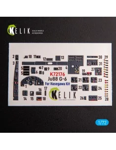 Ju88 G-6 - interior 3D decals for Hasegawa kit, 1/72 - Kelik K72176 2