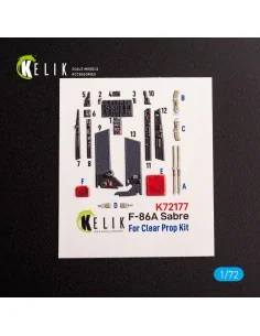 F-86A Sabre - interior 3D decals for ClearProp kit, 1/72 - Kelik K7...