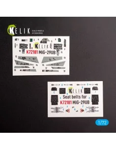 MiG-29UB - interior 3D decals for IBG models kit, 1/72 - Kelik K72181