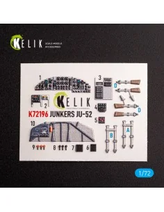 Ju-52 - interior 3D decals for Italeri kit, 1/72 - Kelik K72196