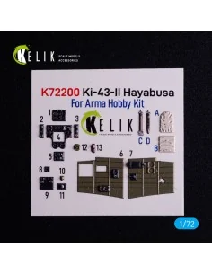 Ki-43-II Hayabusa - interior 3D decals for Arma Hobby kit, 1/72 - K...