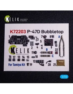 P-47D Bubbletop - interior 3D decals for Tamiya kit, 1/72 - Kelik K...