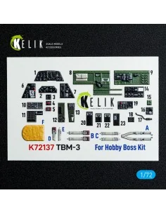 TBM-3 Avenger - interior 3D decals for HobbyBoss kit, 1/72 - Kelik ...