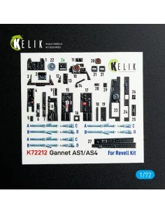 Gannet AS1/AS4 - interior 3D decals for Revell kit, 1/72 - Kelik K7...
