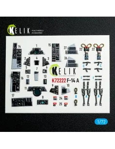 F-14A Tomcat - interior 3D decals for Academy kit, 1/72 - Kelik K72222