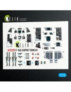 F-14D Super Tomcat - interior 3D decals for HobbyBoss kit, 1/72 - K...