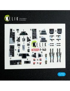 F-14D Super Tomcat - interior 3D decals for Academy kit, 1/72 - Kel...