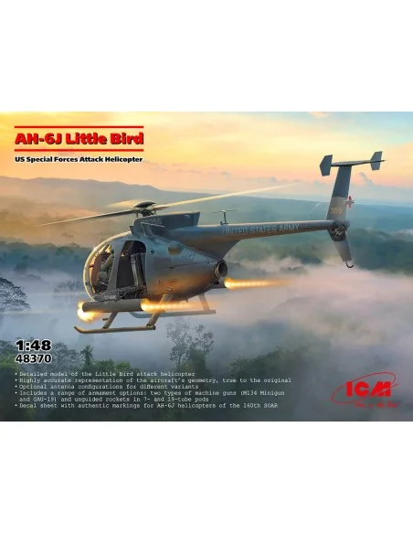 AH-6J Little Bird, US Special Forces Attack Helicopter, 1/48 - ICM ...
