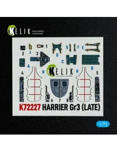 Harrier Gr3 (Late)- interior 3D decals for Italeri kit, 1/72 - Keli...