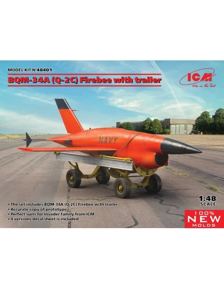 BQM-34A (Q-2C) Firebee with trailer (1 airplane and trailer), 1/48 ...