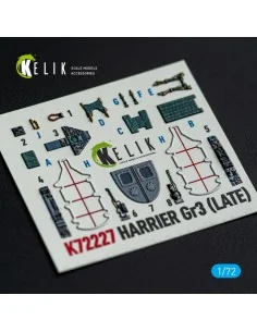 Harrier Gr3 (Late)- interior 3D decals for Italeri kit, 1/72 - Keli... 2