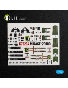Mirage-2000D - interior 3D decals for Dream Model, 1/72 - Kelik K72234