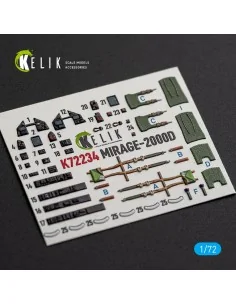 Mirage-2000D - interior 3D decals for Dream Model, 1/72 - Kelik K72234 2
