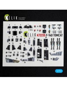 F-14D Tomcat - interior 3D decals for Tamiya, 1/72 - Kelik K72235