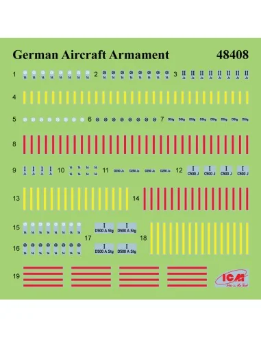 WWII German Aircraft Armament (100% new molds), 1/48 - ICM 48408