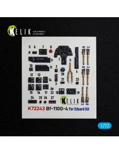 Bf-110G-4- interior 3D decals for Eduard, 1/72 - Kelik K72243