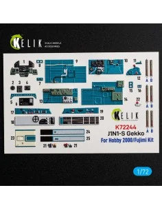 J1N1-S Gekko - interior 3D decals for Fujimi / Hobby 2000, 1/72 - K...