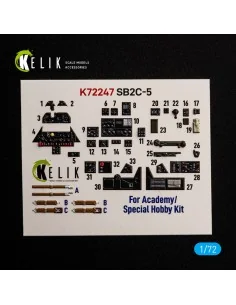SB2C-5 - interior 3D decals for Academy / Special Hobby, 1/72 - Kel...