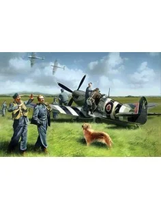 [NO_DESC] Spitfire Mk IX with RAF Pilots /Ground Crew, 1/48 - ICM 4...