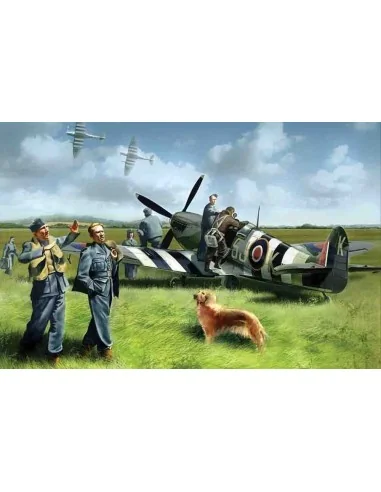 Spitfire Mk IX with RAF Pilots /Ground Crew, 1/48 - ICM 48801