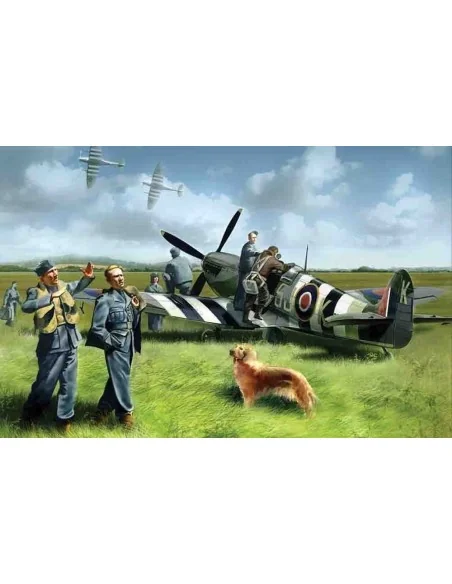 Spitfire Mk IX with RAF Pilots /Ground Crew, 1/48 - ICM 48801