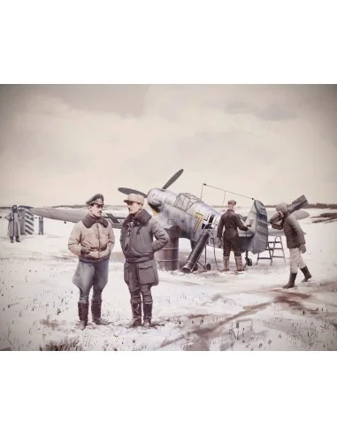 Bf 109F-4 with German Luftwaffe stuff, 1/48 - ICM 48804